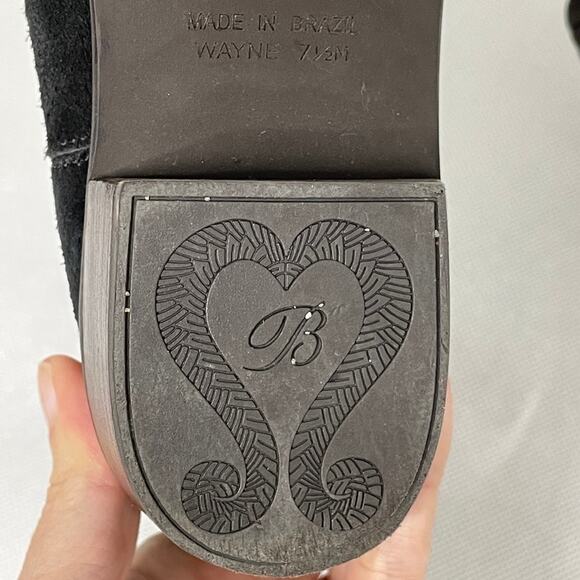 Brighton Boots Short Cowboy Western Brown Croc Leather Black Suede - Picture 9 of 11